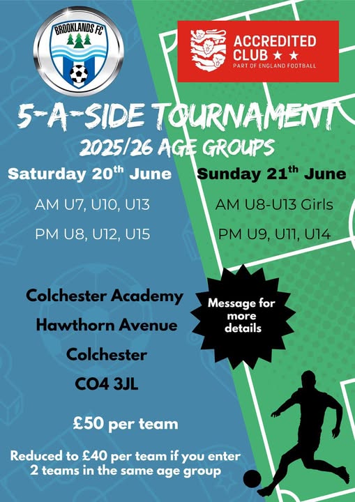 Brooklands FC 5-A-Side Tournament listing
