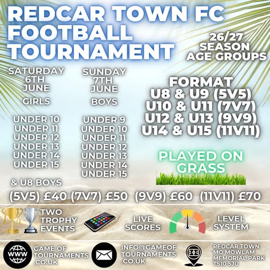 Redcar Town FC Football Tournament flyer