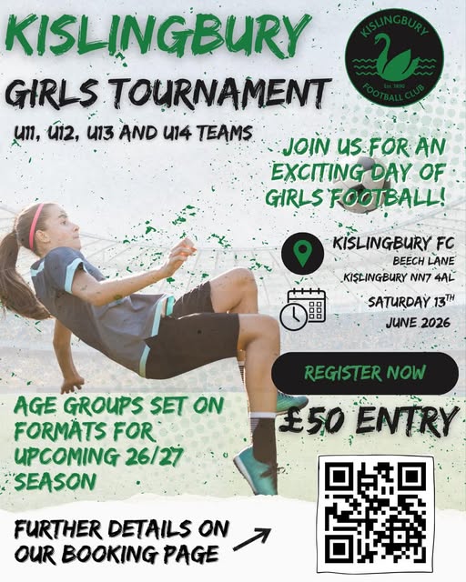 Kislingbury Girls Tournament 2026 flyer